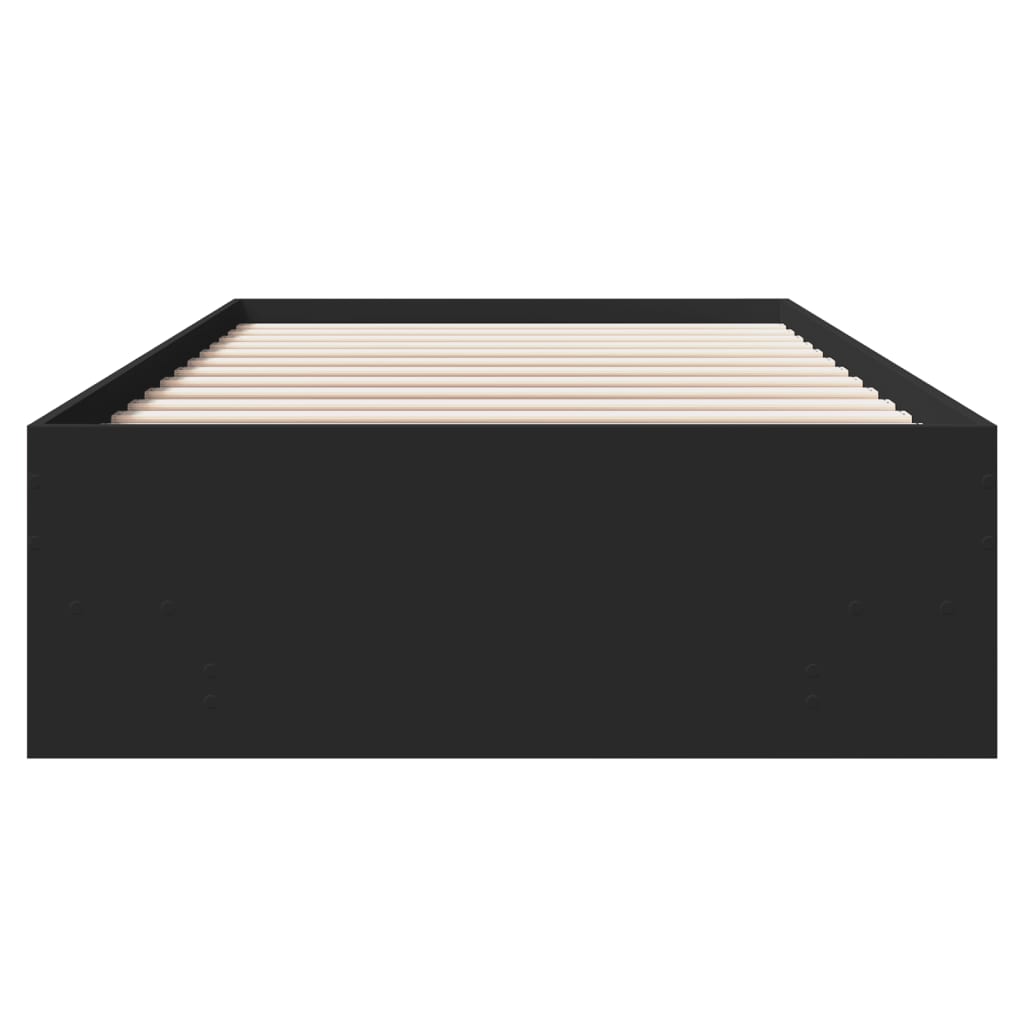 Bed Frame without Mattress Black 100x200 cm Engineered Wood