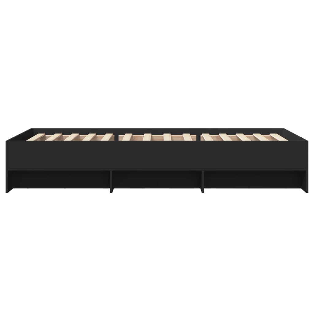 Bed Frame without Mattress Black 100x200 cm Engineered Wood