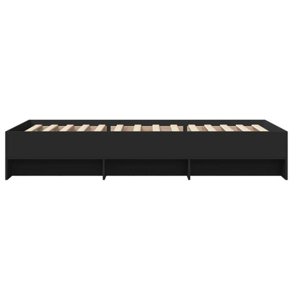 Bed Frame without Mattress Black 100x200 cm Engineered Wood