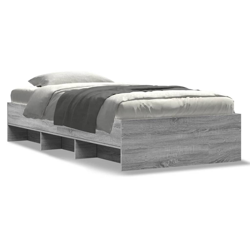 Bed Frame | Grey Sonoma | Engineered wood | 100 x 200 cm | Bed Frame