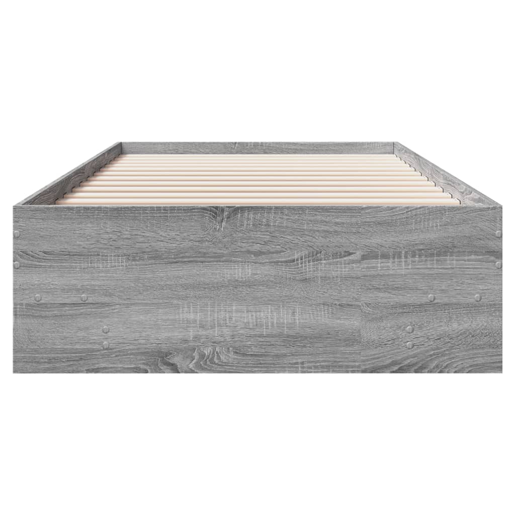 Bed Frame | Grey Sonoma | Engineered wood | 100 x 200 cm | Bed Frame