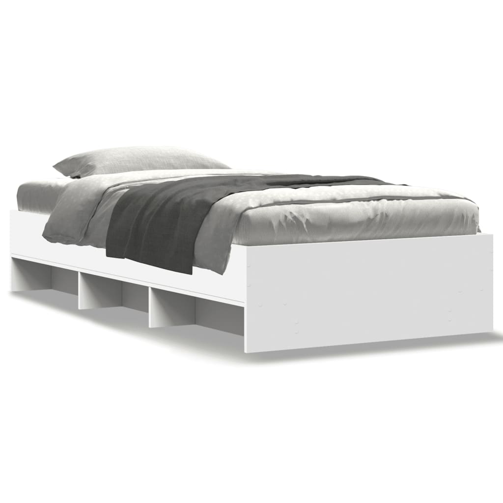 Bed Frame | White | Engineered Wood, Plywood | 90 x 200 cm | Bed Frame