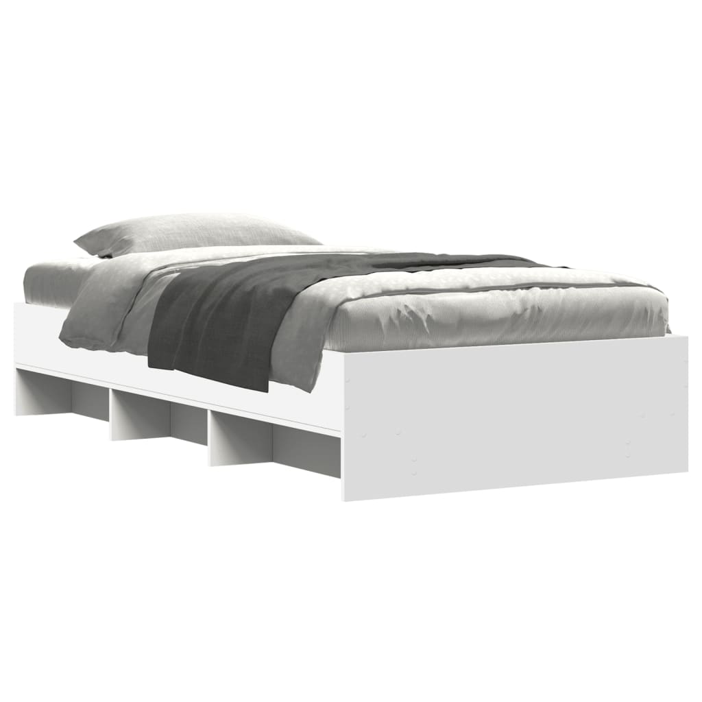Bed Frame | White | Engineered Wood, Plywood | 90 x 200 cm | Bed Frame