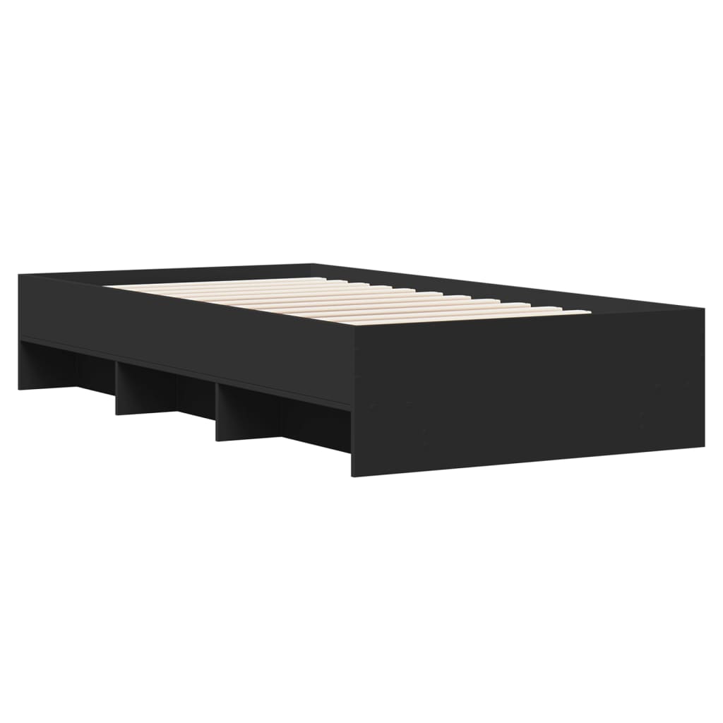 Bed Frame | Black | Engineered wood | Single | Bed Frame | Rectangular