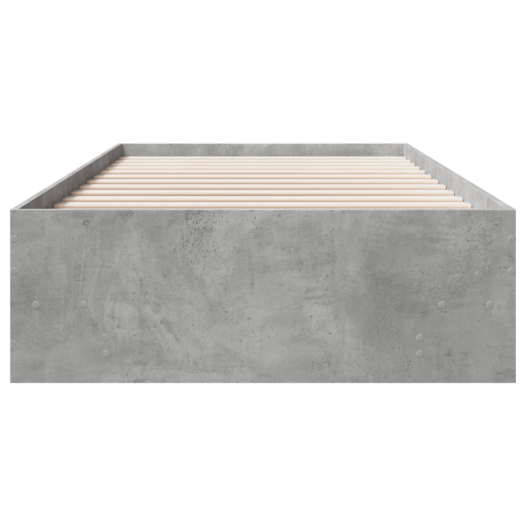 Bed Frame without Mattress Concrete Grey 90x200cm Engineered Wood