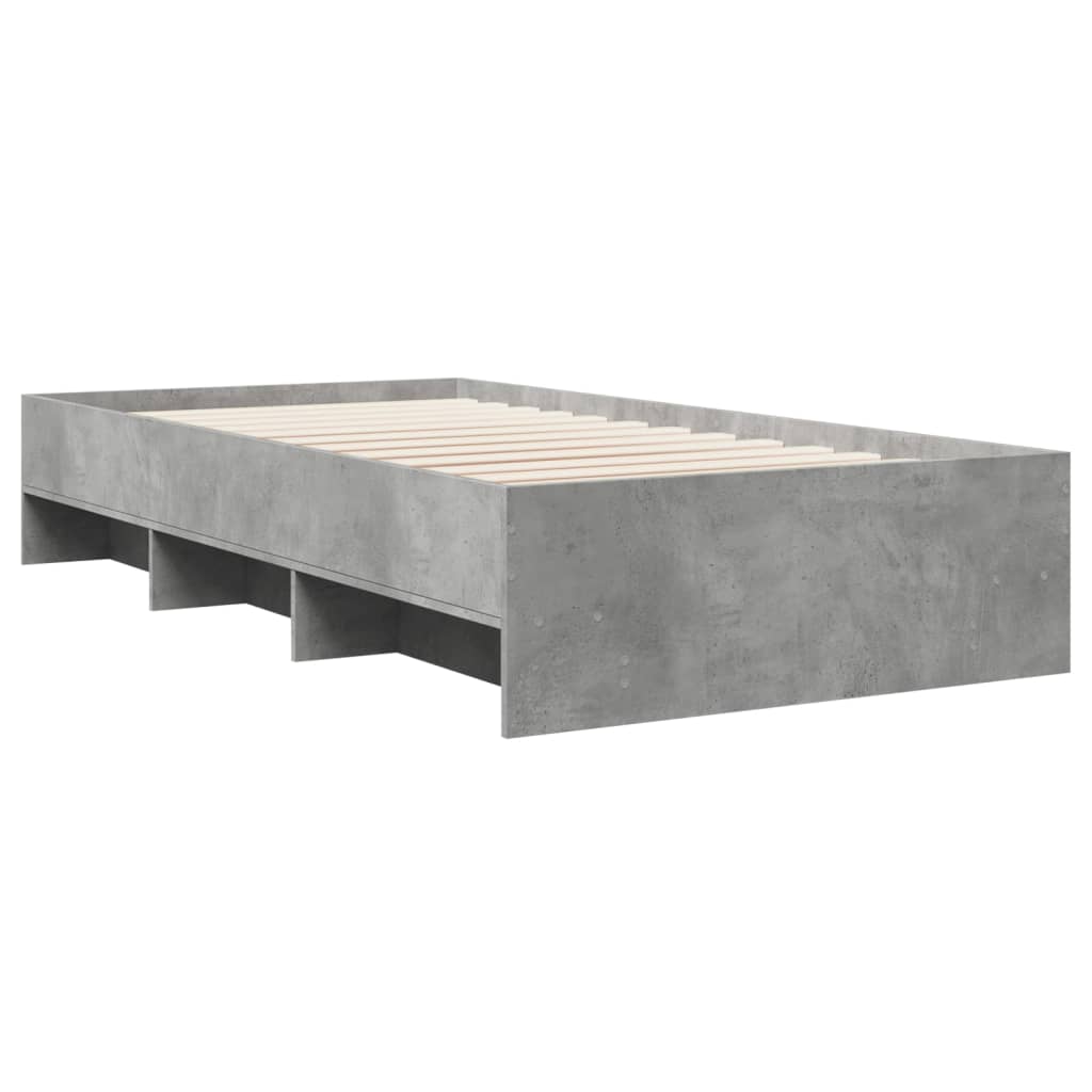 Bed Frame without Mattress Concrete Grey 90x200cm Engineered Wood