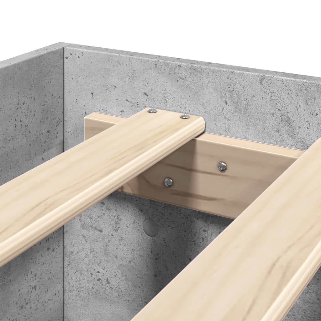 Bed Frame without Mattress Concrete Grey 90x200cm Engineered Wood