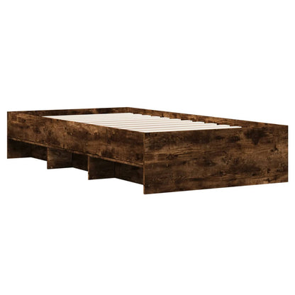Bed Frame | Smoked Oak | Engineered Wood, Plywood | 90x200 cm | Bed Frame