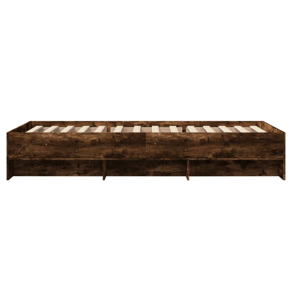 Bed Frame | Smoked Oak | Engineered Wood, Plywood | 90x200 cm | Bed Frame