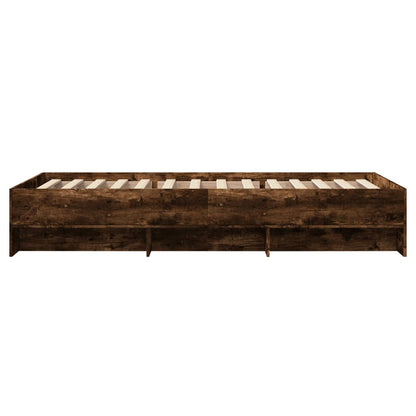 Bed Frame | Smoked Oak | Engineered Wood, Plywood | 90x200 cm | Bed Frame