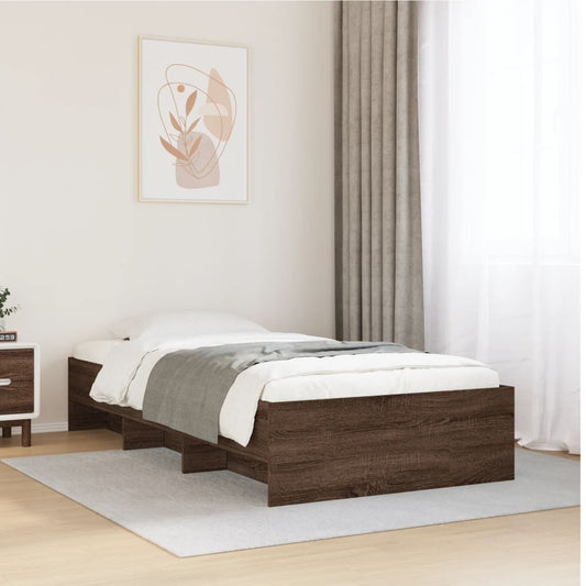 Bed Frame | Brown Oak | Engineered Wood | Single | Bed Frame