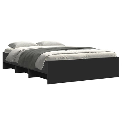 Bed Frame | Black | Engineered Wood | 140x190 cm | Bed Frame