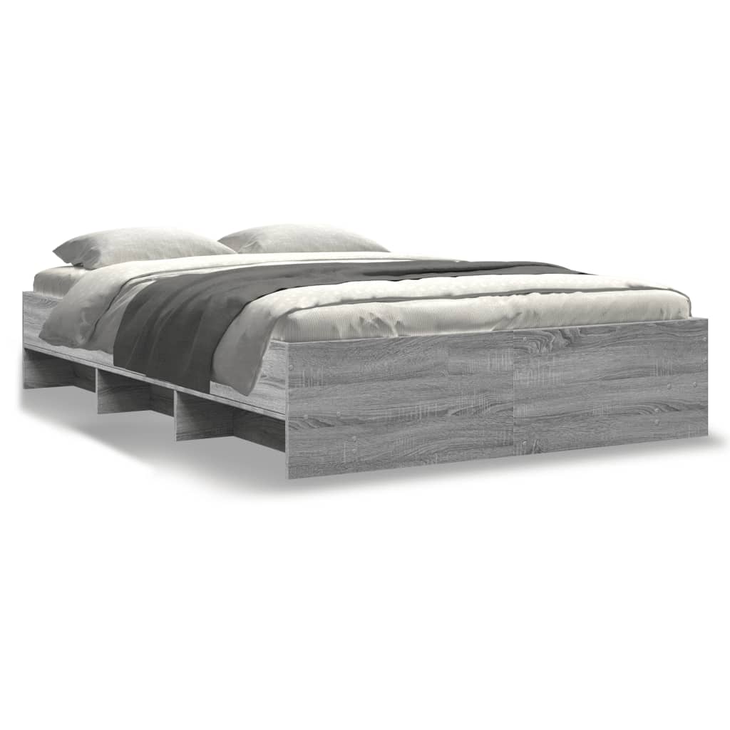 Bed Frame | Grey Sonoma | Engineered wood | Double | Bed Frame