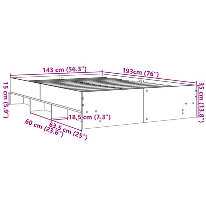 Bed Frame | Grey Sonoma | Engineered wood | Double | Bed Frame