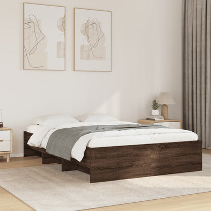Bed Frame | Brown oak | Engineered wood | Double | Bed Frame