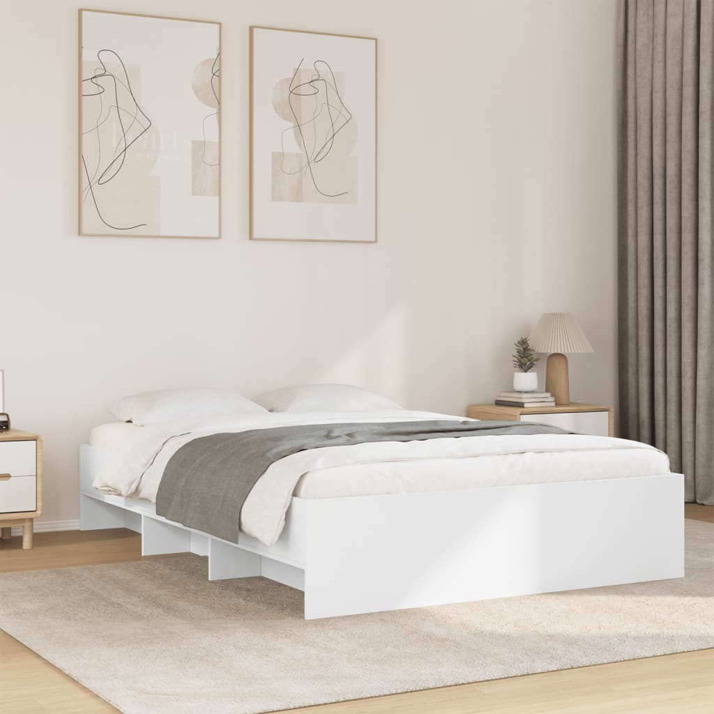 Bed Frame | White | Engineered wood | Double | Bed Frame | Rectangular