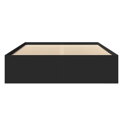 Bed Frame without Mattress Black 135x190 cm Double Engineered Wood
