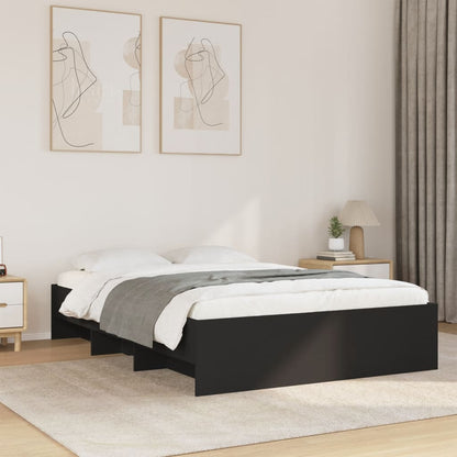Bed Frame without Mattress Black 135x190 cm Double Engineered Wood