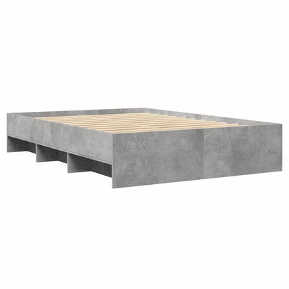 Bed Frame without Mattress Concrete Grey 135x190cm Engineered Wood
