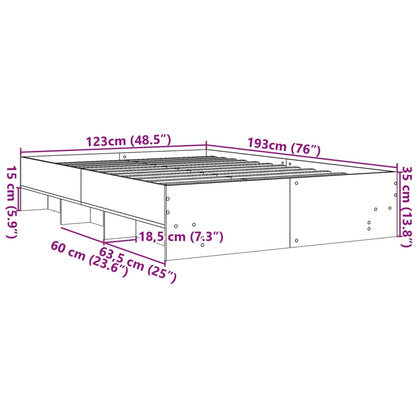 Bed Frame | Brown Oak | Engineered wood | Small Double | Bed Frame