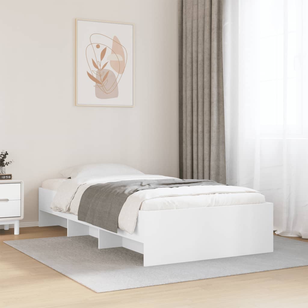 Bed Frame | White | Engineered Wood | Single | Bed Frame | Rectangular