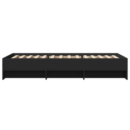 Bed Frame without Mattress Black 90x190 cm Single Engineered Wood