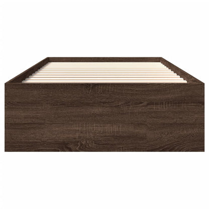 Bed Frame without Mattress Brown Oak 90x190 cm Single Engineered Wood
