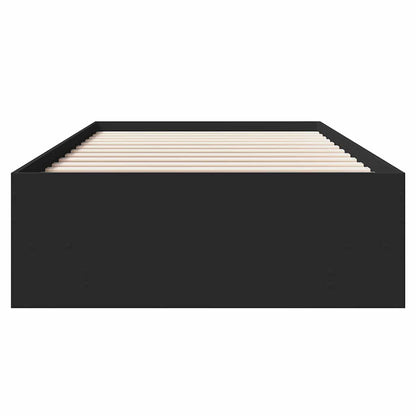 Bed Frame without Mattress Black 75x190 cm Small Single Engineered Wood