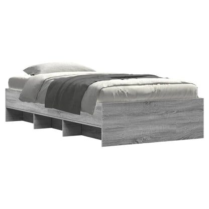 Bed Frame without Mattress Grey Sonoma 75x190 cm Small Single Engineered Wood