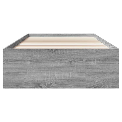 Bed Frame without Mattress Grey Sonoma 75x190 cm Small Single Engineered Wood