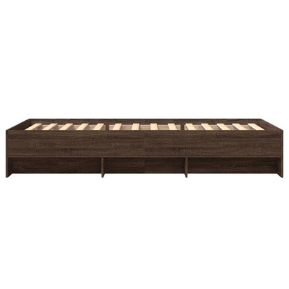 Bed Frame without Mattress Brown Oak 75x190 cm Small Single Engineered Wood