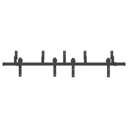 Sliding Door Hardware Kit 183 cm Steel Black