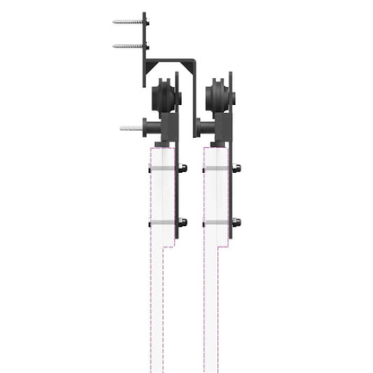 Sliding Door Hardware Kit 183 cm Steel Black