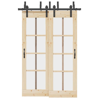Sliding Door Hardware Kit 152,5 cm Steel Black