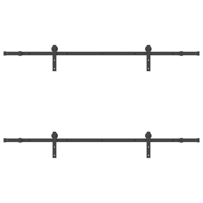 Sliding Door Hardware Kit 213,5 cm Steel Black