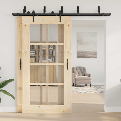 Sliding Door Hardware Kit 213,5 cm Steel Black