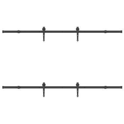 Sliding Door Hardware Kit 213,5 cm Steel Black