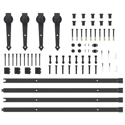 Sliding Door Hardware Kit 213,5 cm Steel Black