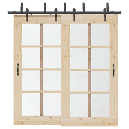 Sliding Door Hardware Kit 213,5 cm Steel Black