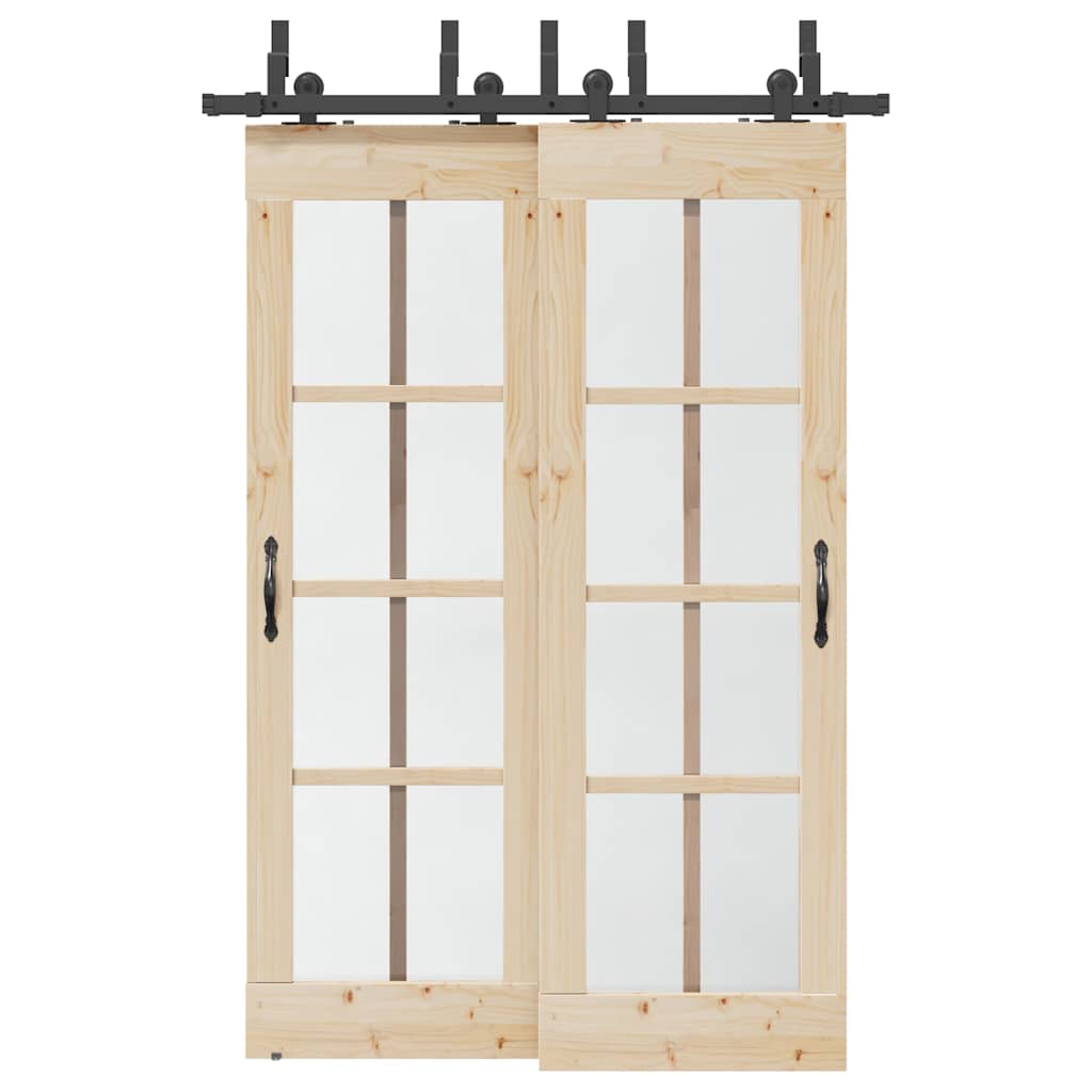 Sliding Door Hardware Kit 152,5 cm Steel Black