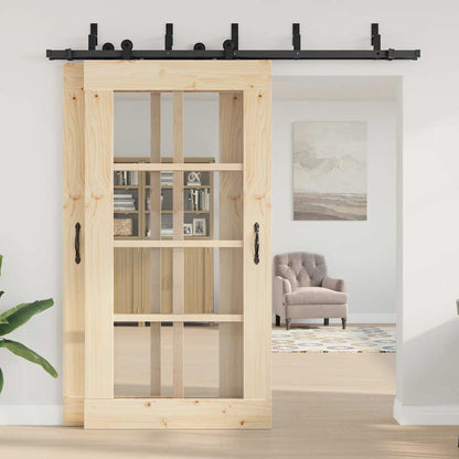 Sliding Door Hardware Kit 213,5 cm Steel Black