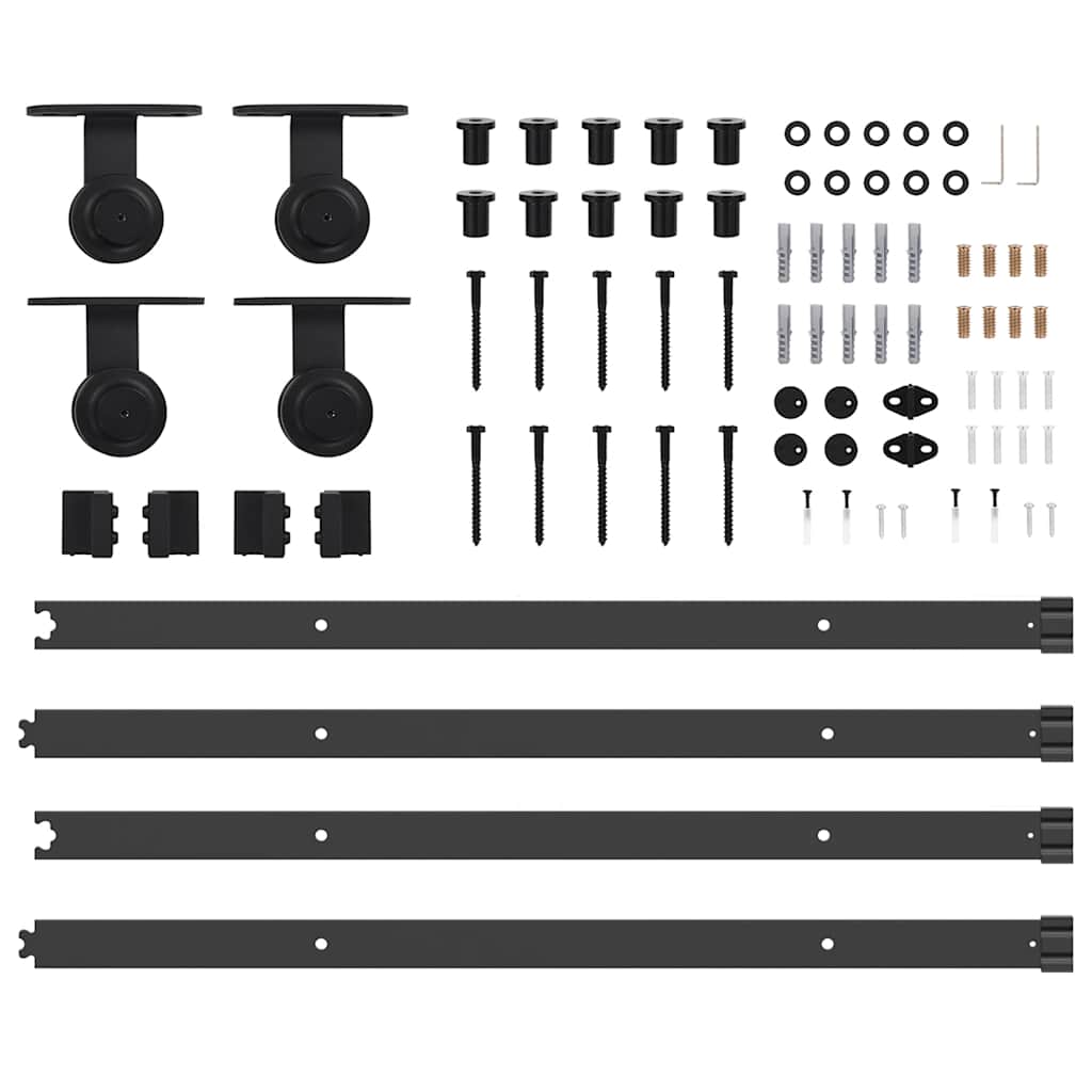 Sliding Door Hardware Kit 213,5 cm Steel Black