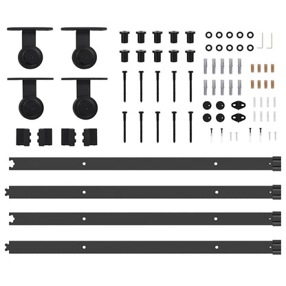 Sliding Door Hardware Kit 213,5 cm Steel Black