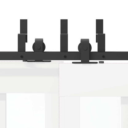 Sliding Door Hardware Kit 183 cm Steel Black