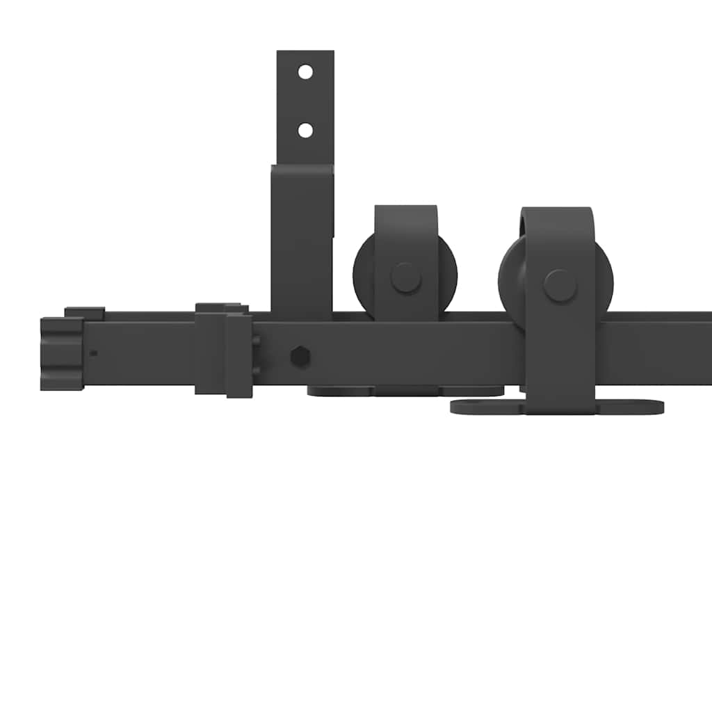 Sliding Door Hardware Kit 200 cm Steel Black