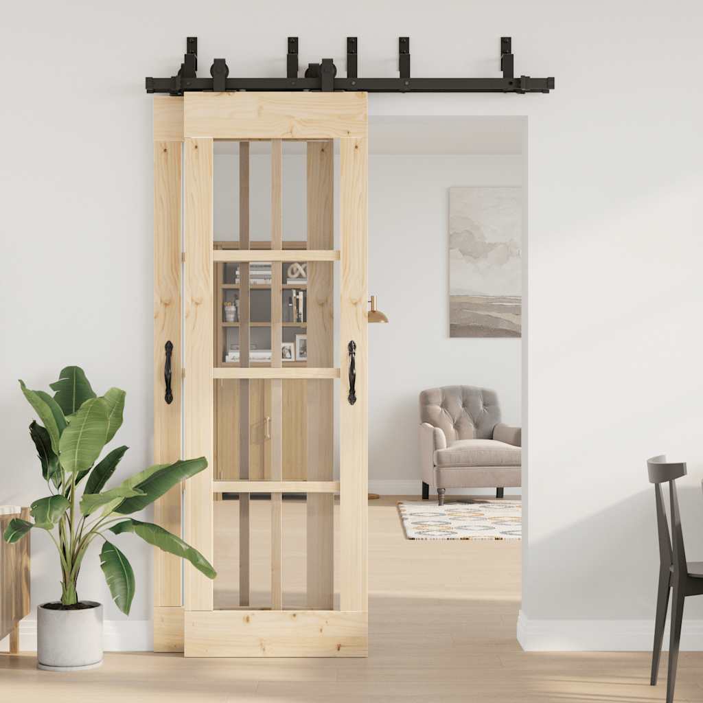 Sliding Door Hardware Kit 152,5 cm Steel Black