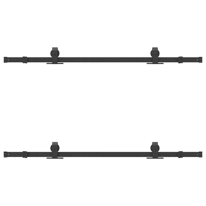 Sliding Door Hardware Kit 152,5 cm Steel Black