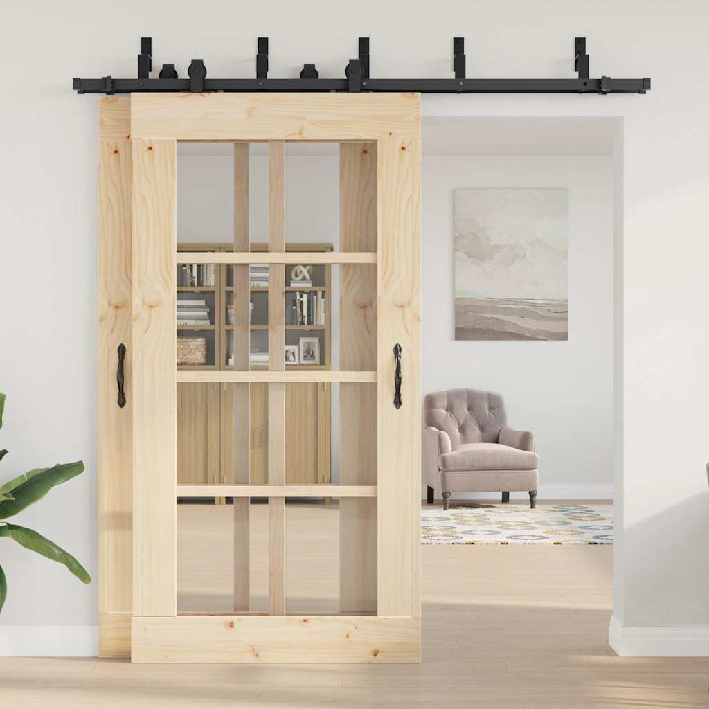 Sliding Door Hardware Kit 213,5 cm Steel Black