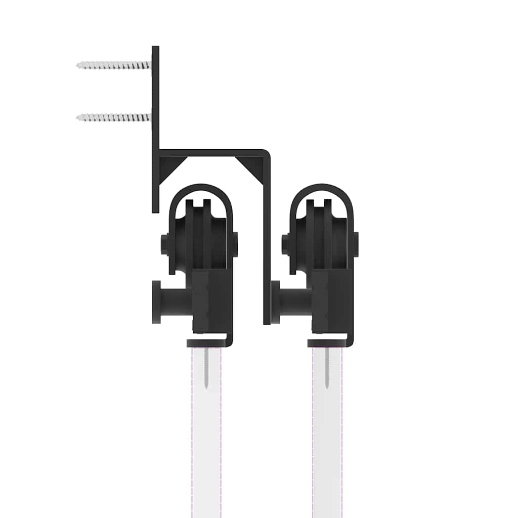 Sliding Door Hardware Kit 213,5 cm Steel Black