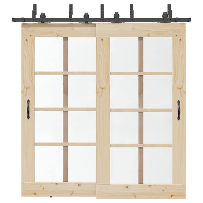 Sliding Door Hardware Kit 213,5 cm Steel Black